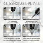 DECKRKAT 7-Piece Dry Diamond Drill Bits & Carbide Tile Drill Bit Set for Tile,Ceramic,Marble,Porcelain,Glass & Granite- 3/16", 1/4" (x2), 5/16", 3/8", 1/2" + 1/4" Masonry Bit