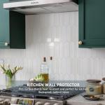 Vamos Tile 1 Sheet Glossy Dolomite White Backsplash Tile Peel and Stick, 12.8 x 12.8 Inch Long Hexagon PVC Self Adhesive Mosaic Wall Tiles Stick on Backsplash for Kitchen and Bathroom