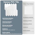 Vamos Tile 1 Sheet Glossy Dolomite White Backsplash Tile Peel and Stick, 12.8 x 12.8 Inch Long Hexagon PVC Self Adhesive Mosaic Wall Tiles Stick on Backsplash for Kitchen and Bathroom
