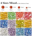 Samjobroad Green Round Iridescent Mosaic Tiles, 300g Glass Mosaic Tiles for Crafts, 4 Sizes Circular Mosaic Tiles for DIY Picture Coaster, Vases, Cups, Green