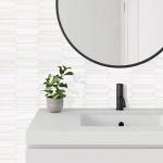 Vamos Tile 1 Sheet Glossy Dolomite White Backsplash Tile Peel and Stick, 12.8 x 12.8 Inch Long Hexagon PVC Self Adhesive Mosaic Wall Tiles Stick on Backsplash for Kitchen and Bathroom