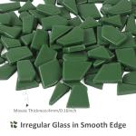 Youway Style Green Glass Mosaic Tiles for Crafts Bulk,200g Broken Glass Tiles for DIY Mosaic Art Decor,Garden Mosaic Supplies Pieces