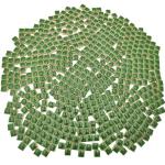 500PCS / 1.1LB Square Ceramic Mosaic Tiles, 0.4 x 0.4 inch Handmade Making Creative Micro Mosaic Tiles for DIY Art and Home Decorations (Green)