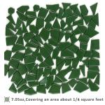 Youway Style Green Glass Mosaic Tiles for Crafts Bulk,200g Broken Glass Tiles for DIY Mosaic Art Decor,Garden Mosaic Supplies Pieces