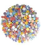 Samjobroad Green Round Iridescent Mosaic Tiles, 300g Glass Mosaic Tiles for Crafts, 4 Sizes Circular Mosaic Tiles for DIY Picture Coaster, Vases, Cups, Green