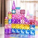 Magnetic Tiles Educational Toys, 50PCS Magnetic Blocks Building Set with Marbles Run for Kids Ages 4-8, Magnet Tiles STEM Learning & Sensory Toys for Girls Boys Perfect Preschool Toy for Toddlers 3-5