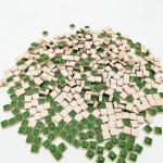500PCS / 1.1LB Square Ceramic Mosaic Tiles, 0.4 x 0.4 inch Handmade Making Creative Micro Mosaic Tiles for DIY Art and Home Decorations (Green)