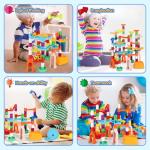 Marble Run for Kids,135 PCS Marble Maze Track Set - Educational Building Block Toys Set for Boys Girls STEM Learning (75 Blocks + 60 Marbles)