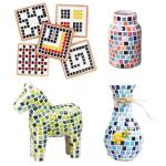 500PCS / 1.1LB Square Ceramic Mosaic Tiles, 0.4 x 0.4 inch Handmade Making Creative Micro Mosaic Tiles for DIY Art and Home Decorations (Green)