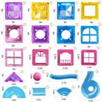 Magnetic Tiles Educational Toys, 50PCS Magnetic Blocks Building Set with Marbles Run for Kids Ages 4-8, Magnet Tiles STEM Learning & Sensory Toys for Girls Boys Perfect Preschool Toy for Toddlers 3-5