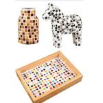 500PCS / 1.1LB Square Ceramic Mosaic Tiles, 0.4 x 0.4 inch Handmade Making Creative Micro Mosaic Tiles for DIY Art and Home Decorations (Green)