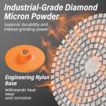 BURMONG 4" Diamond Polishing Pads for Angle Grinder, 5/8"-11 UNC Wet/Dry Stone & Concrete Polishing Discs for Granite, Marble, Tile, Quartz, Ceramic(3-Pack)