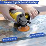 BURMONG 4" Diamond Polishing Pads for Angle Grinder, 5/8"-11 UNC Wet/Dry Stone & Concrete Polishing Discs for Granite, Marble, Tile, Quartz, Ceramic(3-Pack)