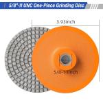 BURMONG 4" Diamond Polishing Pads for Angle Grinder, 5/8"-11 UNC Wet/Dry Stone & Concrete Polishing Discs for Granite, Marble, Tile, Quartz, Ceramic(3-Pack)