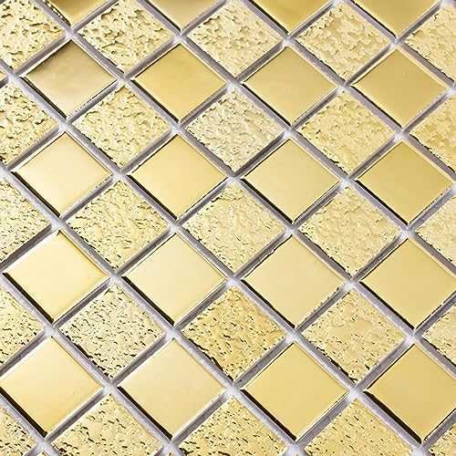 Gold Square Ceramic Shower & Backsplash Tile