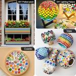 LITMIND 1100pcs Iridescent Mix Crystal Glass Mosaic Tiles – 0.4 Inch Square Bulk Mosaic Supplies for Crafts & DIY Projects