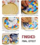 LITMIND 1100pcs Iridescent Mix Crystal Glass Mosaic Tiles – 0.4 Inch Square Bulk Mosaic Supplies for Crafts & DIY Projects