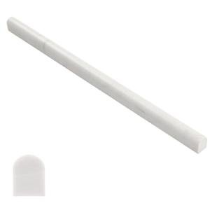 Lovdeco Marble Vein Pencil Liner Tile, 1/2" X 12" Edge White Trim Molding for Shower and Backsplash, Bullnose Tile Trim Polished, 15 Pcs/Box
