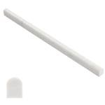 Lovdeco Marble Vein Pencil Liner Tile, 1/2" X 12" Edge White Trim Molding for Shower and Backsplash, Bullnose Tile Trim Polished, 15 Pcs/Box