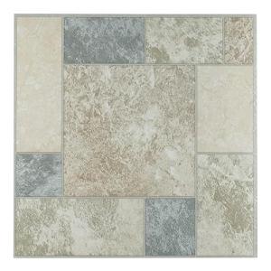 Tivoli Self Adhesive Vinyl Floor Tiles, 45 Tiles - 12" x 12", Marble Blocks - Peel & Stick, DIY Flooring for Kitchen, Dining Room, Bedrooms, Basements & Bathrooms by Achim Home Decor