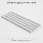 Lovdeco Marble Vein Pencil Liner Tile, 1/2" X 12" Edge White Trim Molding for Shower and Backsplash, Bullnose Tile Trim Polished, 15 Pcs/Box
