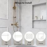 Lovdeco Marble Vein Pencil Liner Tile, 1/2" X 12" Edge White Trim Molding for Shower and Backsplash, Bullnose Tile Trim Polished, 15 Pcs/Box