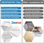 DICOFUN 10-Sheet Peel and Stick Backsplash Tile, White Birch PVC Mixed Metal Stick on Backsplash Tiles for Kitchen, 9.4 sq.ft