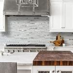 DICOFUN 10-Sheet Peel and Stick Backsplash Tile, White Birch PVC Mixed Metal Stick on Backsplash Tiles for Kitchen, 9.4 sq.ft