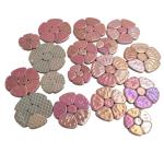 1.1 LB Random Iridescent Flower Ceramic Mosaic Tiles for DIY Crafts,3 Size Flowers Mosaic Pieces for Artwork,Photo Frames,Cups,Flower Pots,Fish Tank,Vases,Make Stepping Stones (Pink)