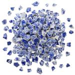Honeydak 3.3 lb Porcelain Ceramic Mosaic Tiles for Crafts, Glazed Irregular Blue and White Porcelain Pieces for Mosaic Art, Bathroom Kitchen Backsplash, Pool, Plant Pot Decoration(Style 1)