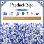 Honeydak 3.3 lb Porcelain Ceramic Mosaic Tiles for Crafts, Glazed Irregular Blue and White Porcelain Pieces for Mosaic Art, Bathroom Kitchen Backsplash, Pool, Plant Pot Decoration(Style 1)