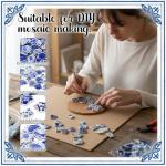Honeydak 3.3 lb Porcelain Ceramic Mosaic Tiles for Crafts, Glazed Irregular Blue and White Porcelain Pieces for Mosaic Art, Bathroom Kitchen Backsplash, Pool, Plant Pot Decoration(Style 1)