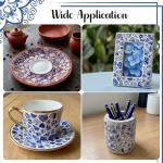 Honeydak 3.3 lb Porcelain Ceramic Mosaic Tiles for Crafts, Glazed Irregular Blue and White Porcelain Pieces for Mosaic Art, Bathroom Kitchen Backsplash, Pool, Plant Pot Decoration(Style 1)