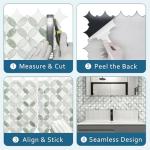 SUNWINGS 10-Sheet Peel and Stick Backsplash Coin Waterjet Tile, 11.2" x 11.2" Green Marble Looks Self Adhesive Wall Tile Stick on Backsplash for Kitchen, Bathroom, Fireplace, Shower