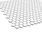 Ceramic Penny Round Tile Sample, Glossy Cotton White 4 X 5 in. Porcelain Wall Backsplash & Floor Decorative Mosaic Tile Sheets, Strong, Easy Install for Kitchens, Bathrooms, Vanity Decor/Remodel