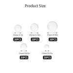 ARKLOID 100Pcs Clear Glass Cabochons Dome Tiles Round Flat Back for Jewelry Making(12mm 16mm 18mm 20mm 25mm)