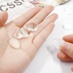 Hitefu 72PCS Teardrop Glass Cabochons, Flat Back Clear Transparent Dome Tiles, Transparent Glass Gems for Photo Pendant Jewelry Making, 18x25mm