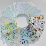 PALJOLLY 24 Sheets Clear Iridescent and Confetti Stained Glass Sheet Variety Pack, 4 x 6 inch Cathedral Art Glass Mosaic Tiles for Crafts, Stained Glass Supplies for Projects Mosaics