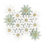 Tenedos HTCES Thassos White & Ming Green Daisy Flower Marble Mosaic Tile 12x12 – Floral Natural Stone Decorative Tile for Bathroom Floor, Shower Wall, Kitchen Backsplash (1 Sheet)