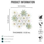 Tenedos HTCES Thassos White & Ming Green Daisy Flower Marble Mosaic Tile 12x12 – Floral Natural Stone Decorative Tile for Bathroom Floor, Shower Wall, Kitchen Backsplash (1 Sheet)