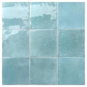 USCT Lagoon Blue 6x6 Glazed Artisanal Porcelain Tile – for Kitchen Backsplash, Bathroom Wall, Fireplace, Pool & Accent Areas – 10.27 Sqft Box (44 Pieces)