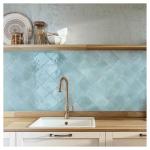 USCT Lagoon Blue 6x6 Glazed Artisanal Porcelain Tile – for Kitchen Backsplash, Bathroom Wall, Fireplace, Pool & Accent Areas – 10.27 Sqft Box (44 Pieces)