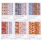 60Pcs Dream Builder Series Washi Paper Scrapbook Stickers, Window Porcelain Wood Stone Roof Texture Stickers Kit for Scrapbooking, Junk Journal Ephemera, DIY Crafts Waterproof Journaling Supplies