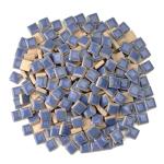 Samjobroad Sky Blue Mosaic Tiles,12mm Square Shapes Glass Tiles for Crafts,300g/200pcs Glazed Porcelain Tiles for Mosaic Art Projects and Outdoor Decorations