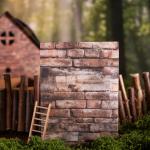 60Pcs Dream Builder Series Washi Paper Scrapbook Stickers, Window Porcelain Wood Stone Roof Texture Stickers Kit for Scrapbooking, Junk Journal Ephemera, DIY Crafts Waterproof Journaling Supplies