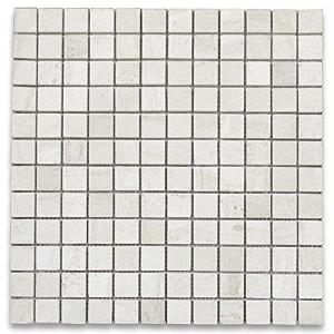 Stone Center Online Moleanos Beige Golden Beach Limestone 1x1 Square Mosaic Tile Honed Kitchen Bath Wall Floor Backsplash Shower (1 Sheet)