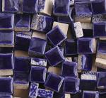 PINUO&KE 200 Pieces / 200 g Square Shapes 0.4x0.4 inch Mosaic Tiles Square Ceramic Mosaic Mosaic Glass Pieces for Home Decoration or DIY Crafts - Dark Blue