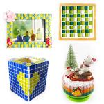 PINUO&KE 200 Pieces / 200 g Square Shapes 0.4x0.4 inch Mosaic Tiles Square Ceramic Mosaic Mosaic Glass Pieces for Home Decoration or DIY Crafts - Dark Blue