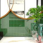 PINUO&KE 200 Pieces / 200 g Square Shapes 0.4x0.4 inch Mosaic Tiles Square Ceramic Mosaic Mosaic Glass Pieces for Home Decoration or DIY Crafts - Dark Blue