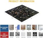 sanyeskkiy 10 Sheets Peel and Stick Backsplash Tile, Self-Adhesive Mosaic Tile, Stick on Kitchen, Bathroom Vanities, Fireplace Décor, Laundry Table(Mixed Dark Texture+Grey Diamond) (10)